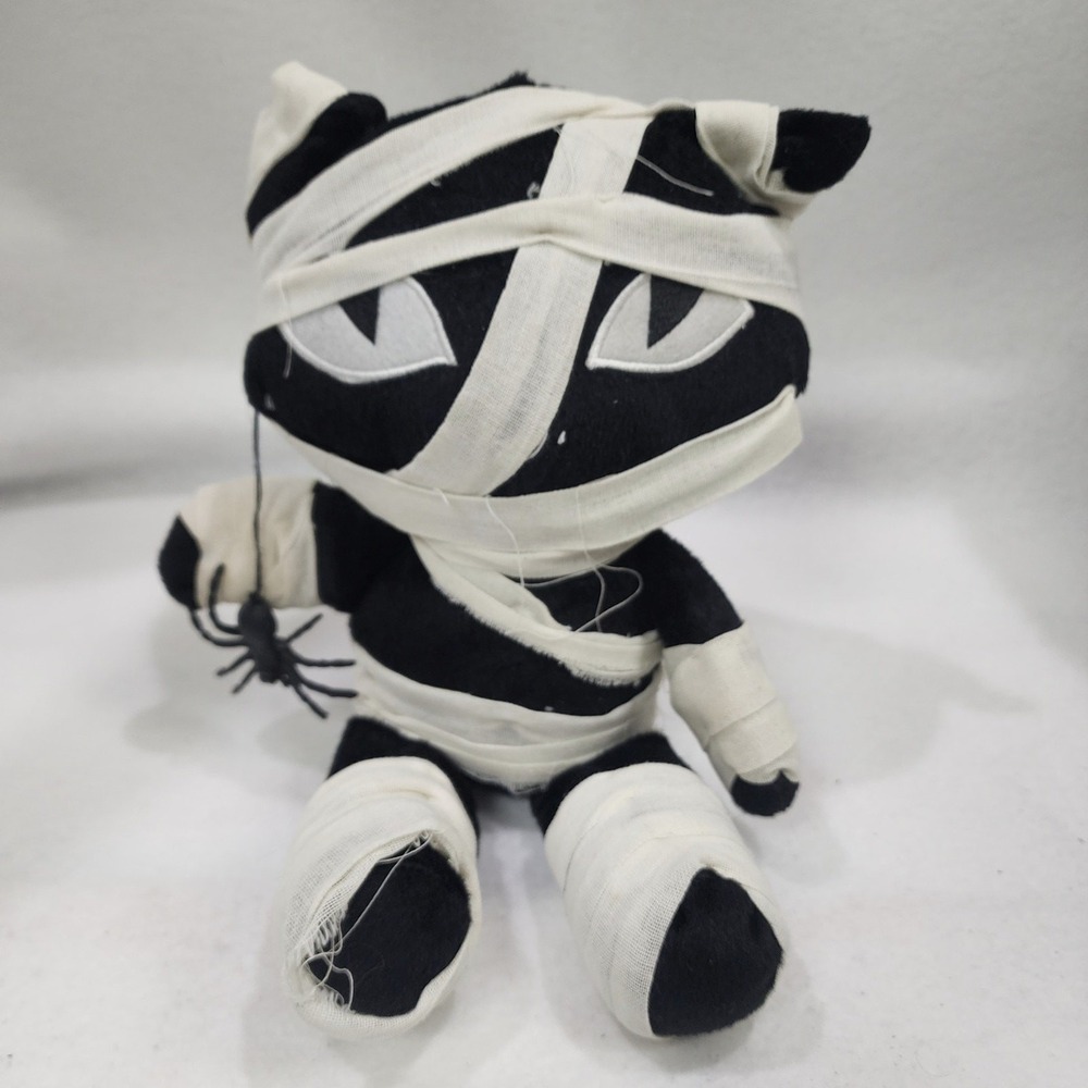 Emily The Strange Mummy Plush Toynami Halloween Black Cat 12" with Spider